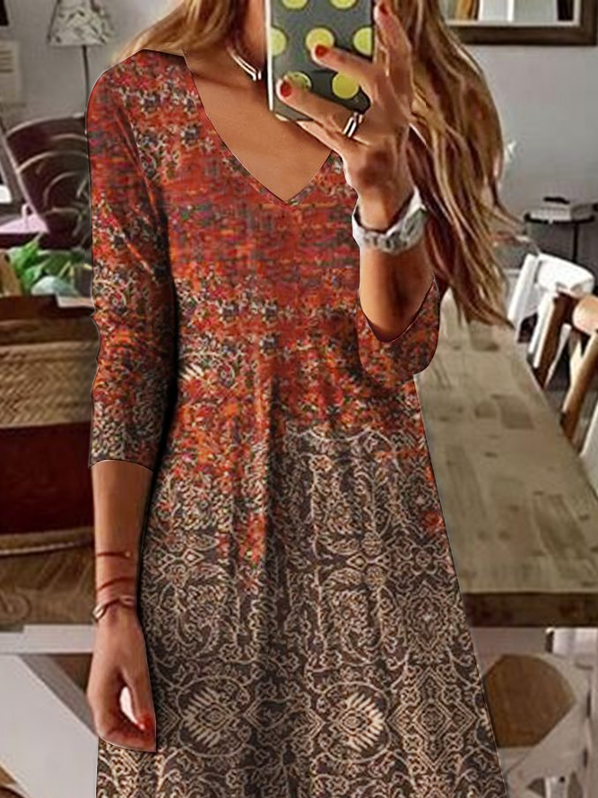 Casual Knitted Ethnic Dress