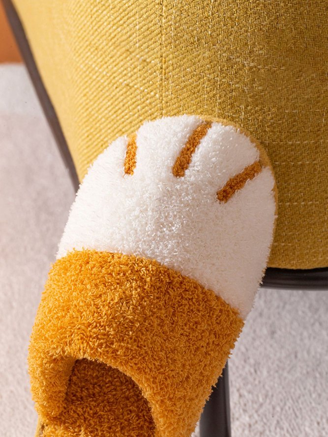 Cartoon Cute Cat Paw Warm Indoor Slippers