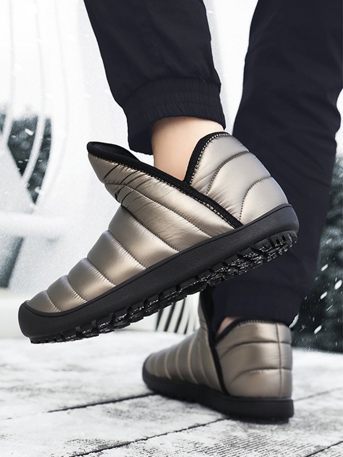Plus Size Unisex Waterproof Warm Lined Snow Boots