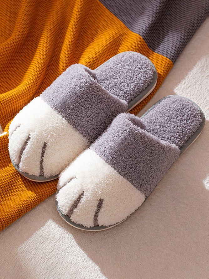 Cartoon Cute Cat Paw Warm Indoor Slippers