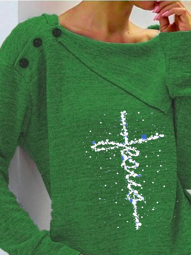 Christmas Regular Fit Crew Neck Text Letters Top