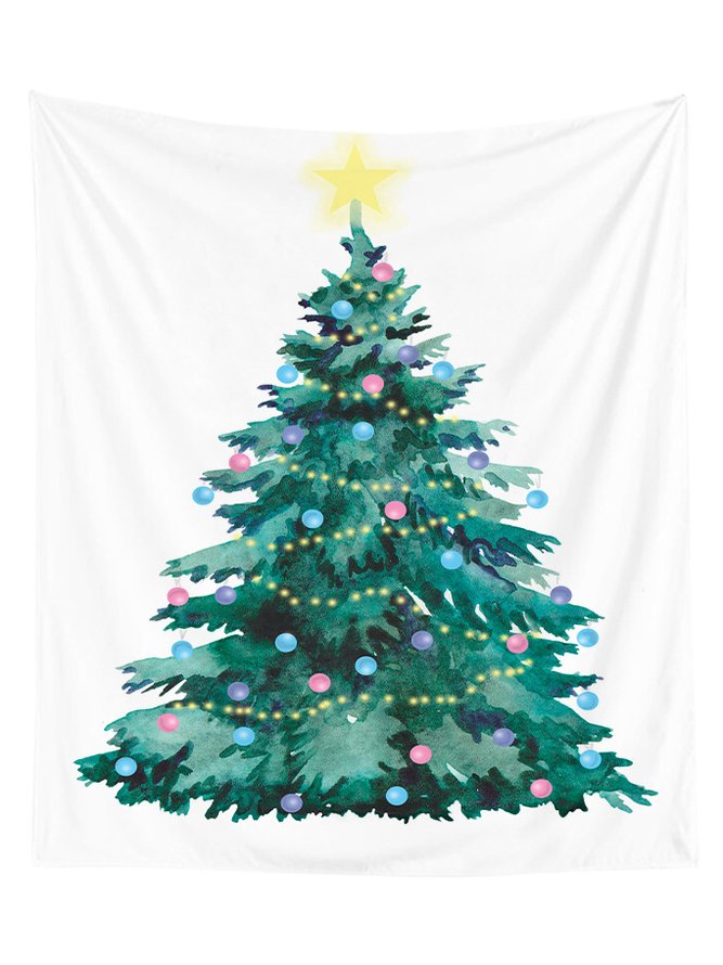 51x60 Inch Background Blanket Home Holiday Decor Christmas Tapestry Xmas Tree Art