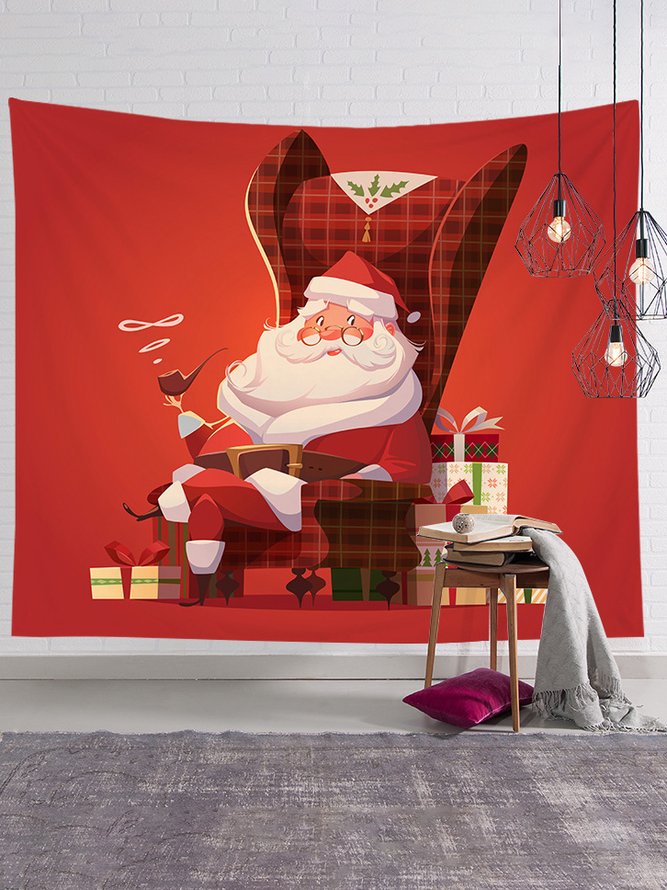 51x60 Inch Background Blanket Home Holiday Decor Xmas Tapestry Fireplace Christmas Tree Santa Art