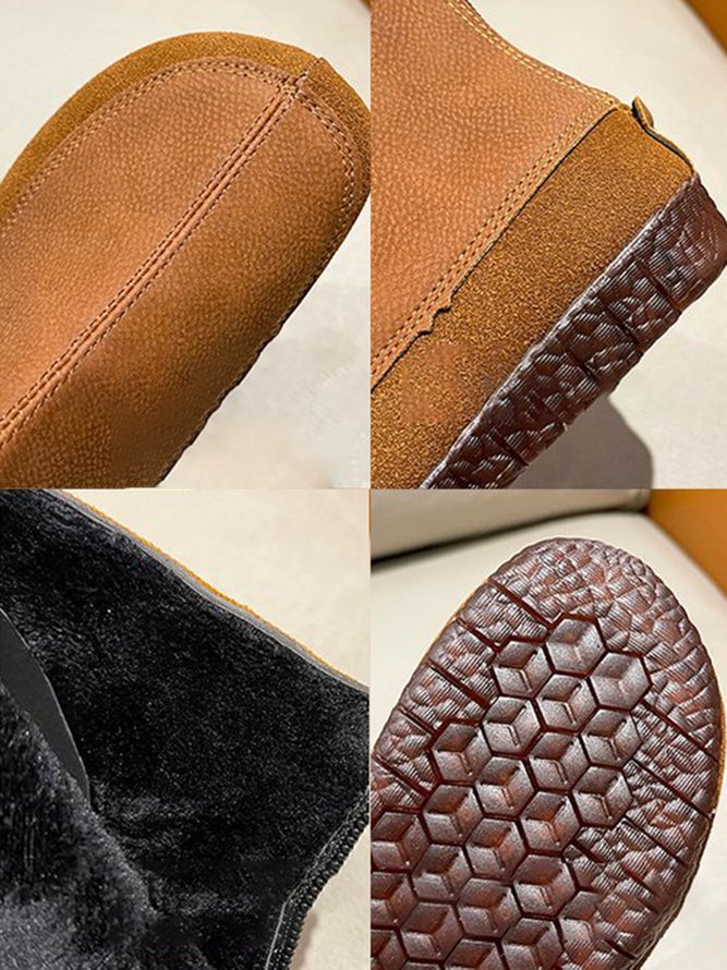 Vintage Plain Split Join Back Zip Boots