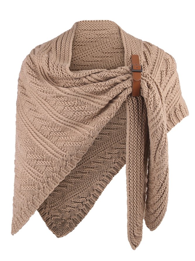 Wool Solid Color Triangle Scarf Dual-purpose Shawl Neck Autumn Winter Warm Accessories