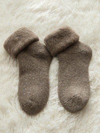 Casual Cotton Rabbit Plush Solid Color Socks Autumn Winter Thickened Warm Accessories