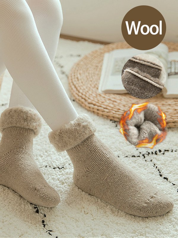 Casual Cotton Rabbit Plush Solid Color Socks Autumn Winter Thickened Warm Accessories