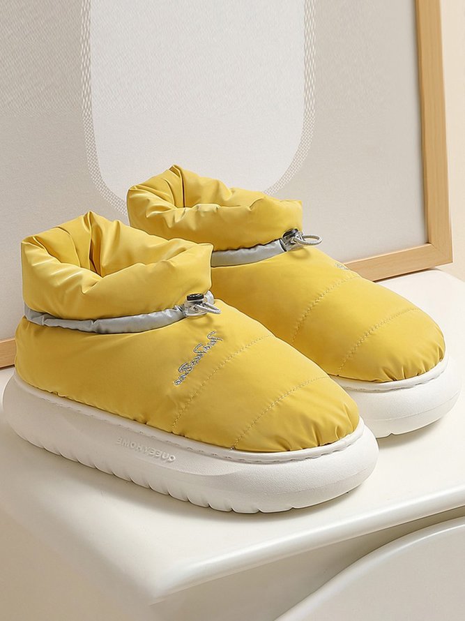 Waterproof Fabric Quilted Non Slip Lined Slipper Boots