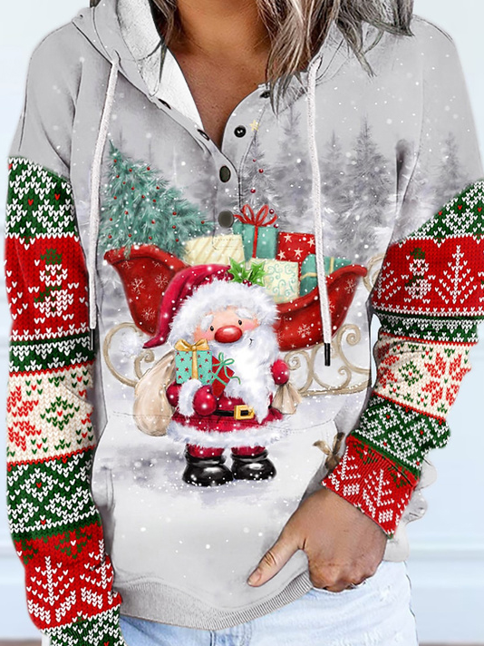 Hoodie Christmas Snowman Regular Fit Sweatshirt