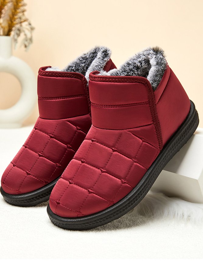 Winter Casual Embossed Slip On Snow Boots