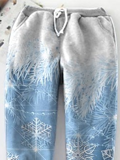 Casual Fluff/Granular Fleece Fabric Casual Pants