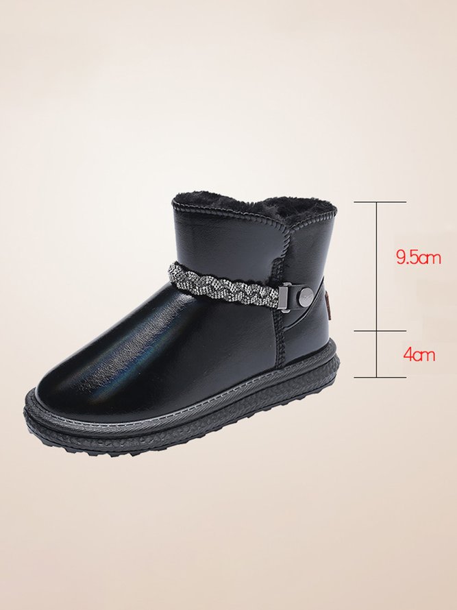 Rhinestone Chain Waterproof Snow Boots