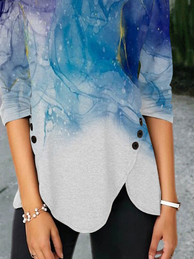 Crew Neck Regular Fit Casual Abstract T-Shirt