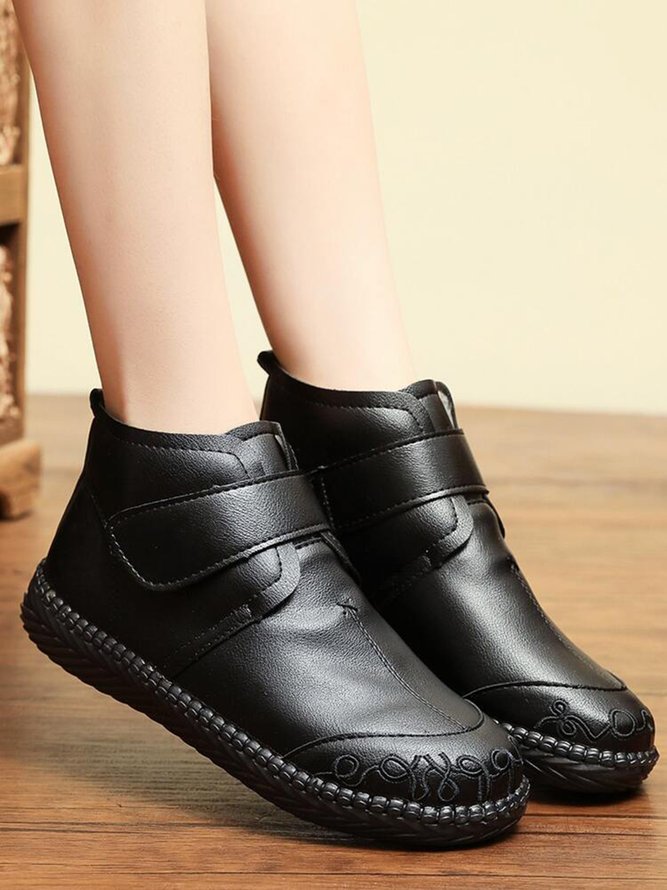 Hook-and-loop Fastener Warm Lined Lined Boots