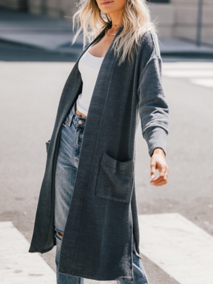 Plain Casual Loose Others Other Coat
