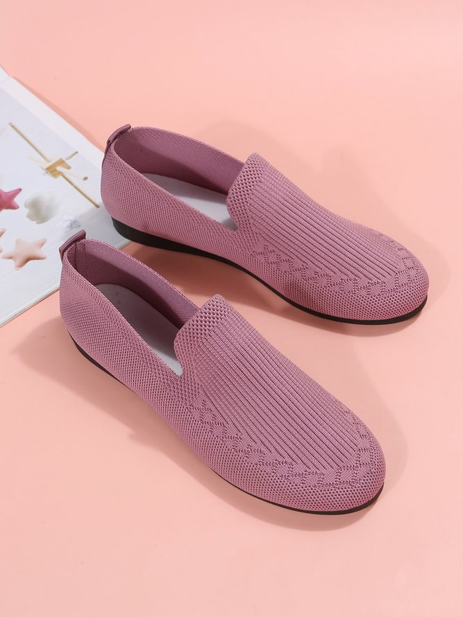 Breathable Mesh Fabric Plus Size Casual Slip On Flat Shoes