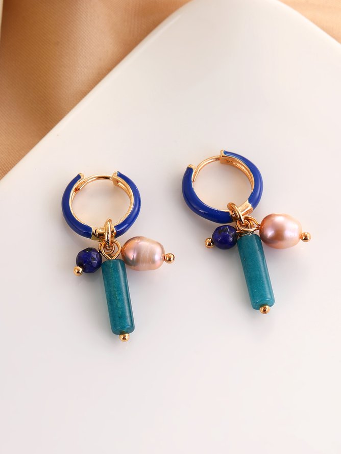 Casual Beaded Natural Stone Earrings Everyday Commuting Jewelry