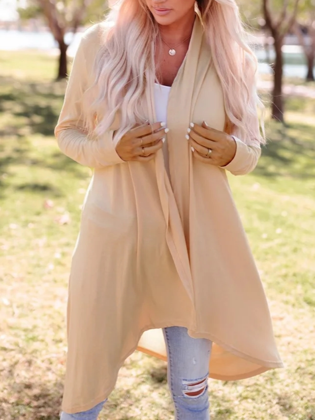 V Neck Casual Loose Other Coat