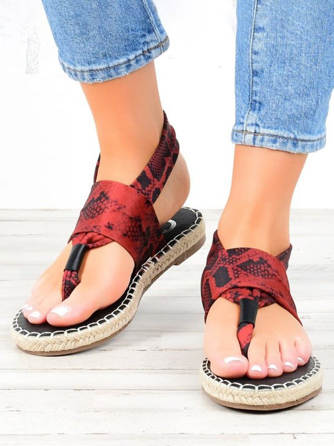 Snake Print Flip Flop Sandals