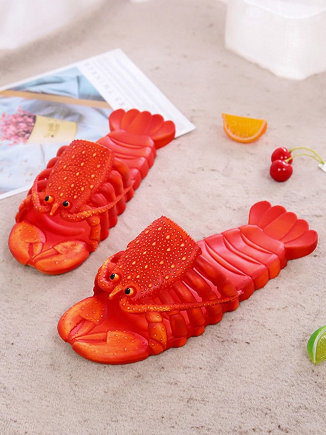Fun Shape Cartoon Lobster Beach Slippers
