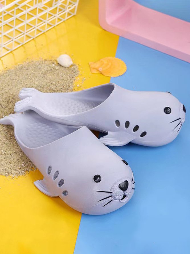 Cartoon Sea Lion Baotou Beach Sandals and Slippers