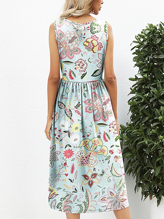 Floral Vacation Ruched Dress