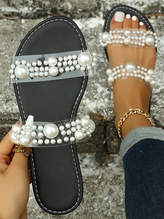White Pearl Wedding Bridal Sandals