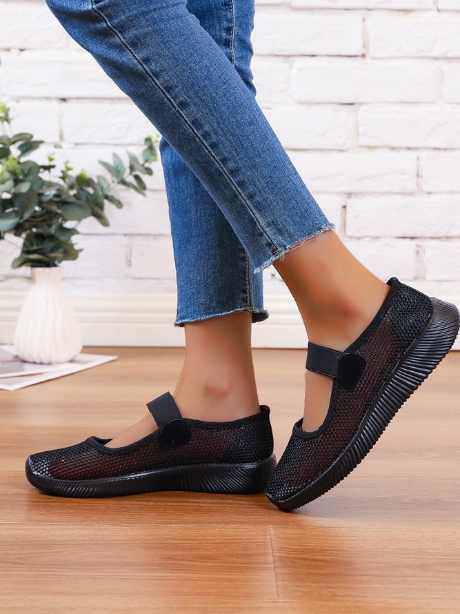 Breathable Mesh Slip On Mary Jane Walking Shoes