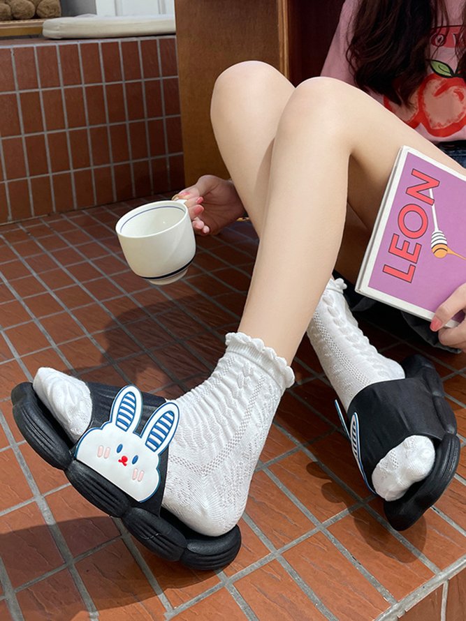 Casual Bunny One-Strap Soft Slippers