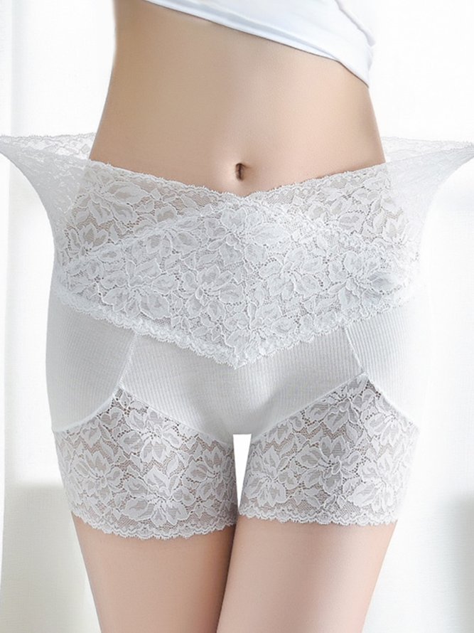 Lace High Waist Safety Pants Belly Controlling Butt Lift Boxer Briefs