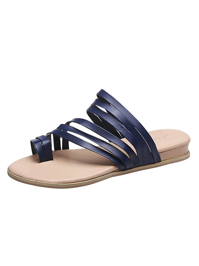 Casual Toe Ring Slide Sandals