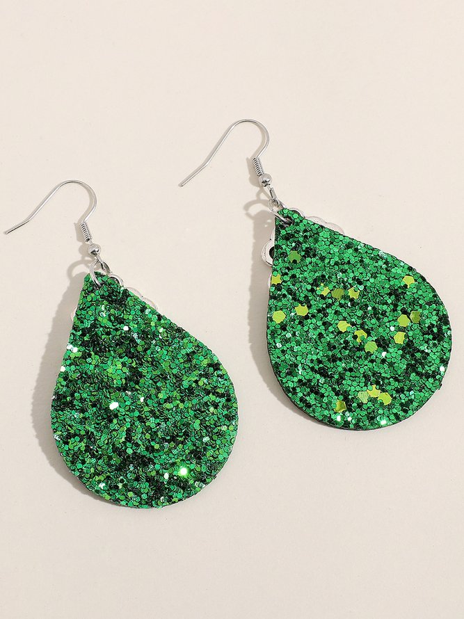 Clover Leather Earrings Holiday Party Jewelry