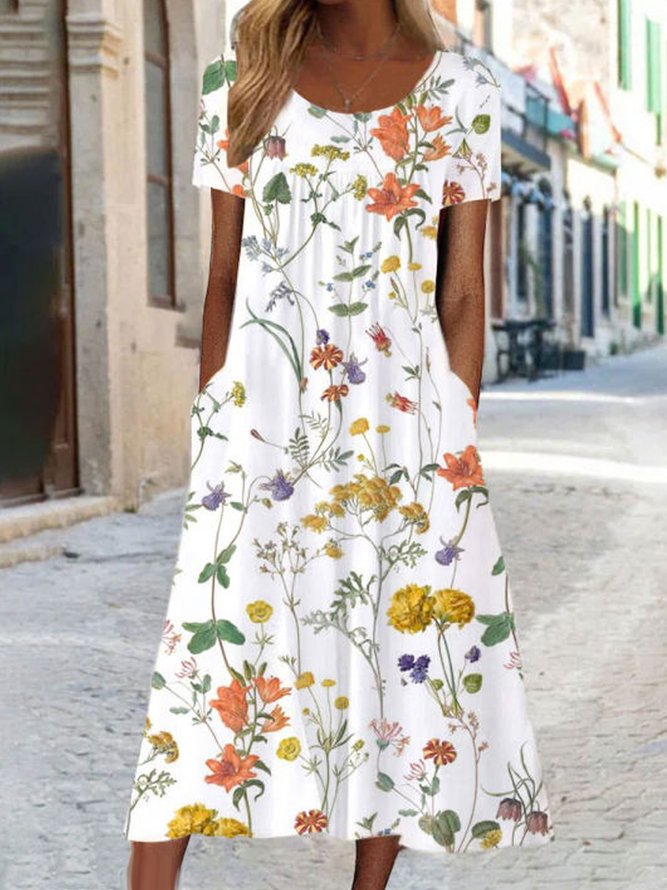 Women's Maxi Dress Floral Natural Dress Daily H-Line Dresses