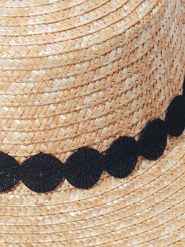 Lace Trim Straw Hat Ladies Sun Protection Sun Hat Vacation Beach Accessories