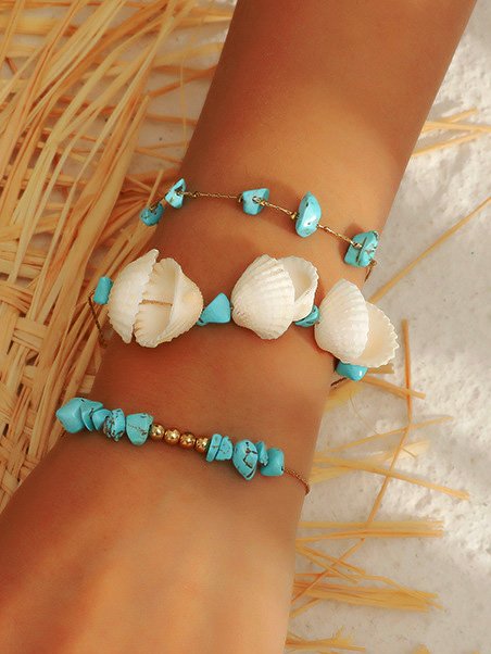 Boho Feather Pendant Layered Anklet Beach Vacation Maxi Dress Jewelry