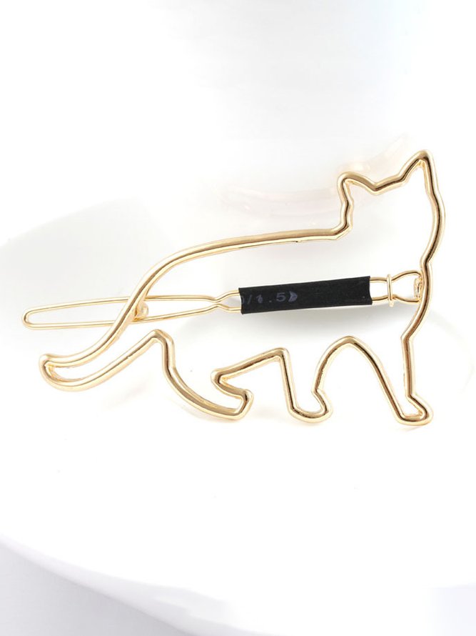 Cat Pattern Metal Hair Clip Hair Accessories Daily Casual Home Jewelry For Women's