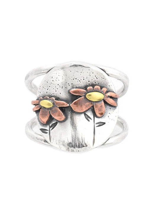Daisy Pattern Embossed Ring Everyday Casual Versatile Jewelry