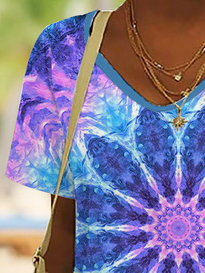 Hippie Mandala Loose Short Sleeve T-Shirt