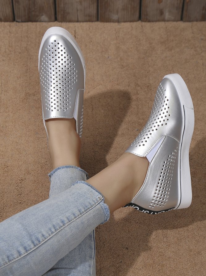 Hollow Out Laides Slip On Comfortable Casual Shoe