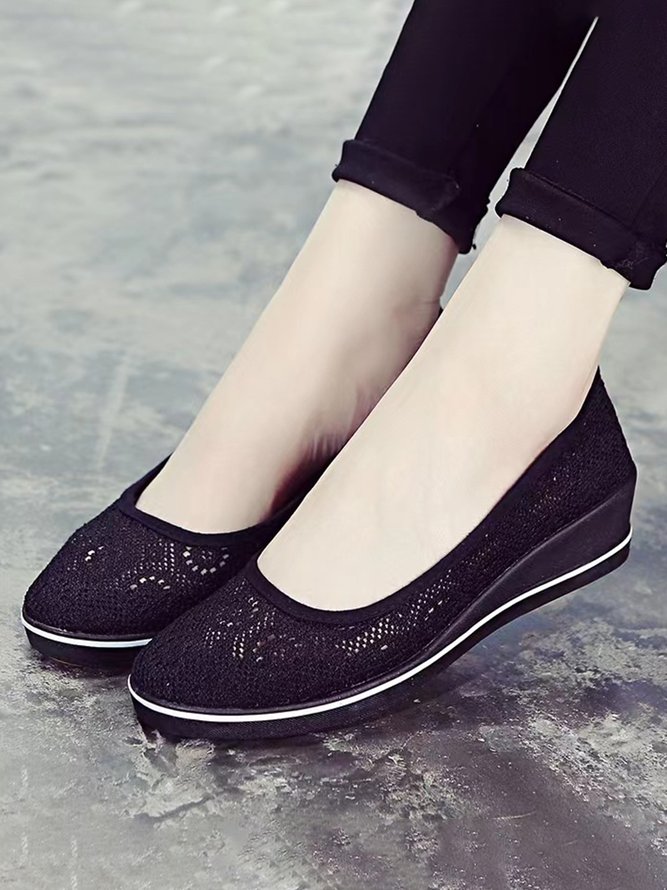 Comfortable Non-slip Hollow Lace Breathable Wedge Shoes