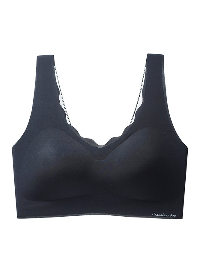 Sexy Lace Push Up Comfortable Seamless Back Button Bra