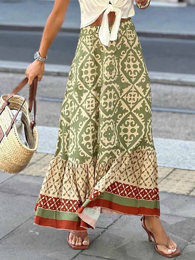 Ethnic Vacation Loose Skirt