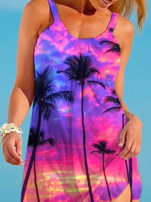Spaghetti Vacation Ombre Loose Dress