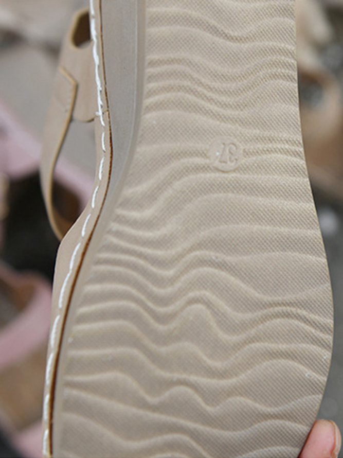 Summer Pu Casual Plain Wedge Sandal