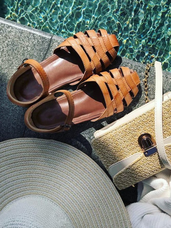 Vintage Brown Comfy Sole Gladiator Sandals