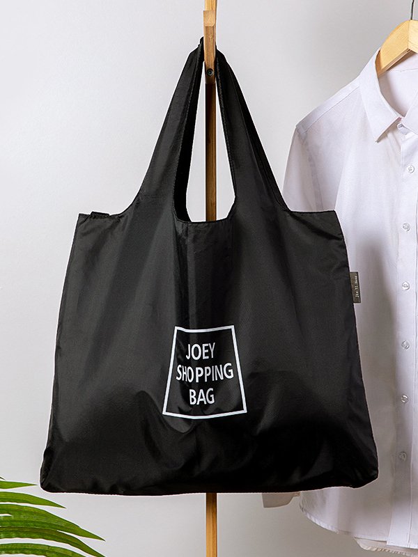 Waterproof Foldable Letter Nylon Shopping Bag Shoulder Bag For Women