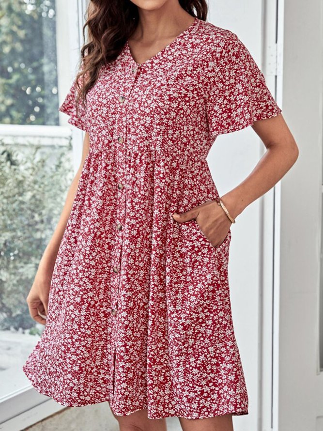 Women's summer short sleeved floral dress