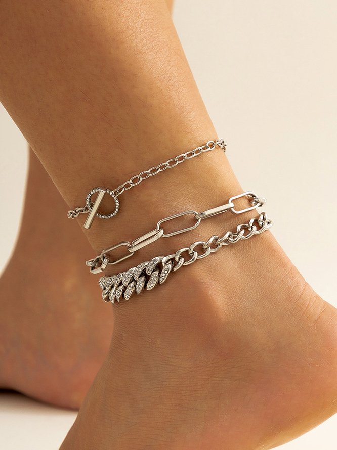 Urban Fashion Chain Multilayer Anklet Daily Party Music Festival Women Jewelry