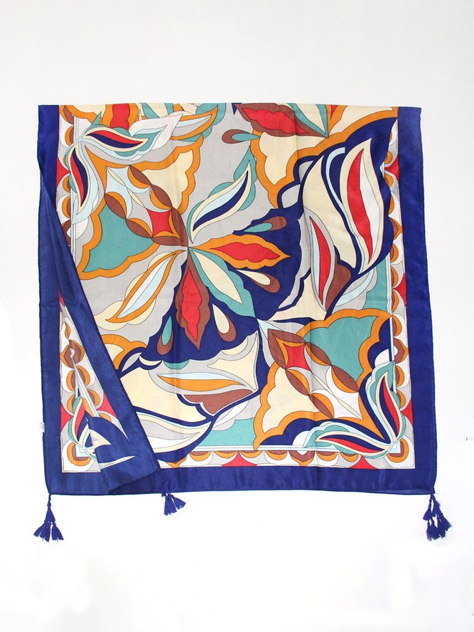 Casual Ethnic Floral Pattern Long Scarf Shawl Vacation Women‘s Accessories