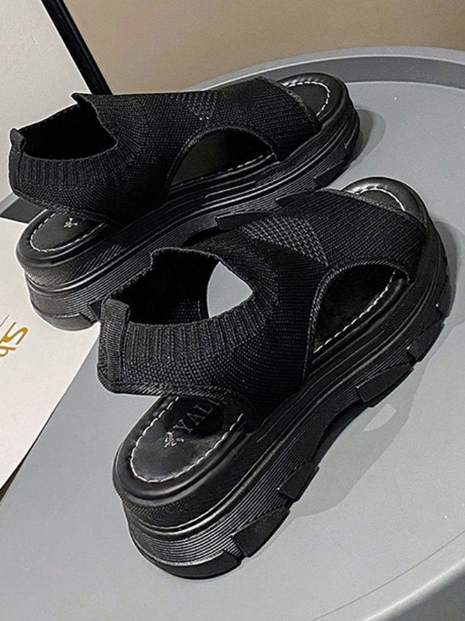 Fly-woven Breathable Shock-absorbing Thick-soled Sports Sandals